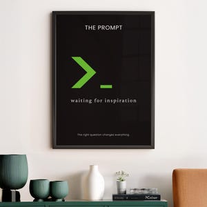 THE PROMPT Poster | Minimalist Terminal Command Line Art | Developer Office Decor | Digital Download Printable