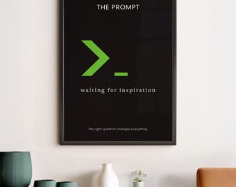 THE PROMPT Poster | Minimalist Terminal Command Line Art | Developer Office Decor | Digital Download Printable