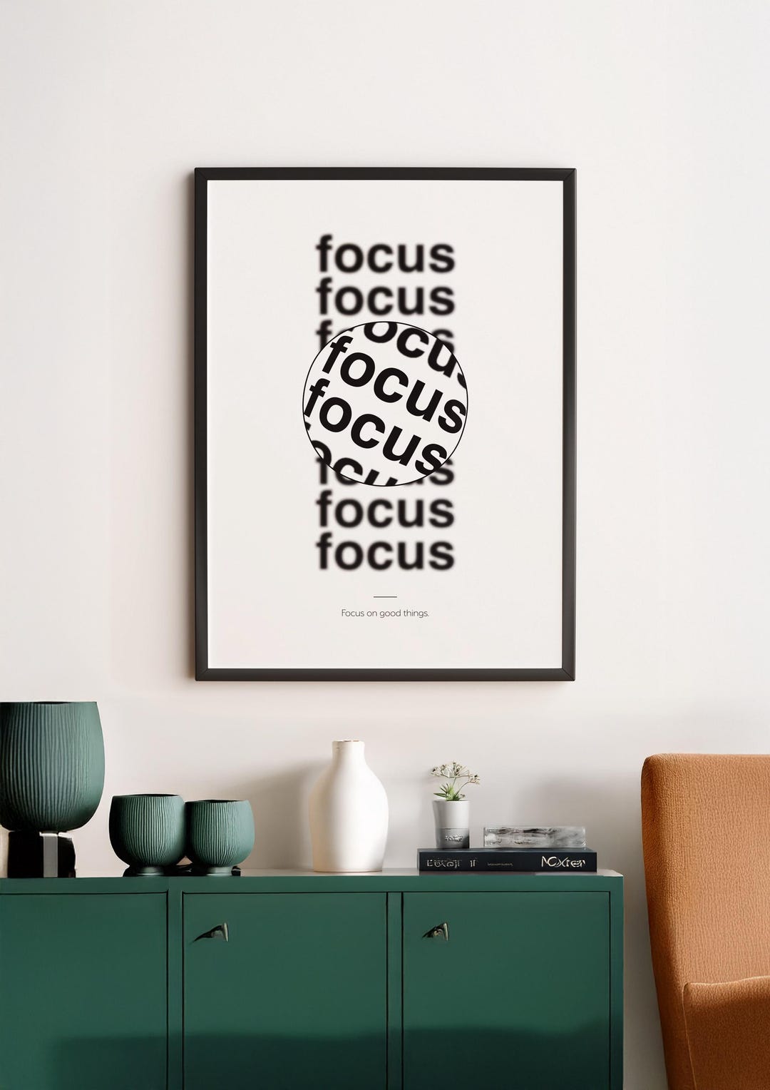 Focus Poster: Focus on Good Things / Minimalist Wall Art (digital ...