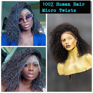 100% human hair twists Ready to ship braids wig, Full lace wig for older women of colour.wig for black women.Glueless lace braided wig,afro