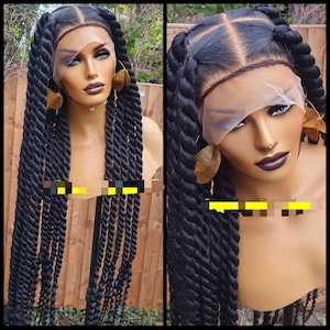 Ready to ship Jumbo Knotless Box braids wig, Full lace unit for women of colour.wig for black women.Glueless lace braided wig, 45inches