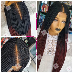Ready to ship Braided Wig for black women.Kim K closure ghana weave cornrow unit gift for women. Feedin braids black knotless cheap wig