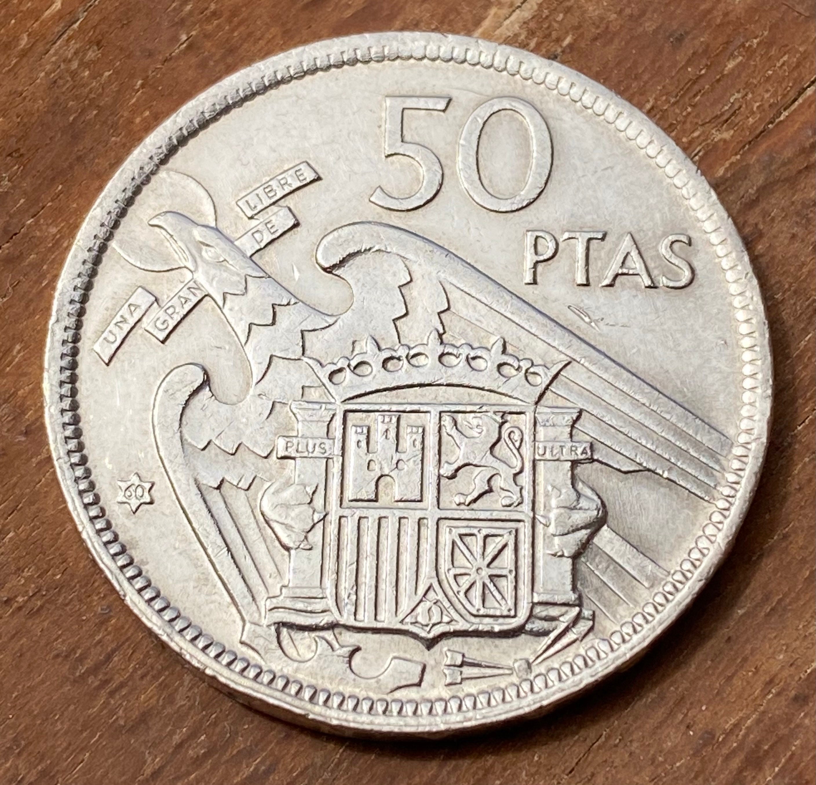 【スペイン硬貨】50PTAS 25PTAS 1957 スペイン硬貨】50PTAS 25PTAS 1957 - メルカリ
