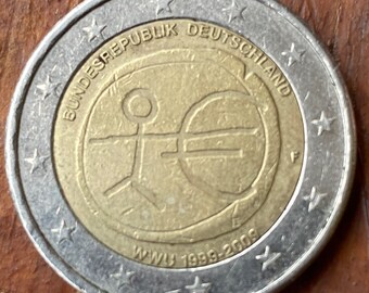 2 Euros Germany Commemorative 1999-2009 for the 10 years of the Euro. BundesRepublik. Mint F