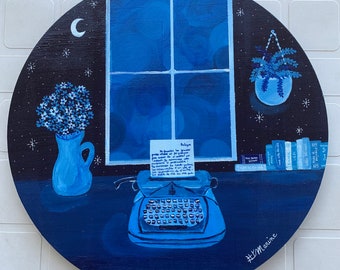 The blue typewriter