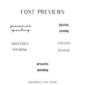 Personalized Matte Vellum A7 Cash Envelopes | Customizable Font + Labels/Categories | Cash Budgeting Wallet Size Cash Envelopes image 4