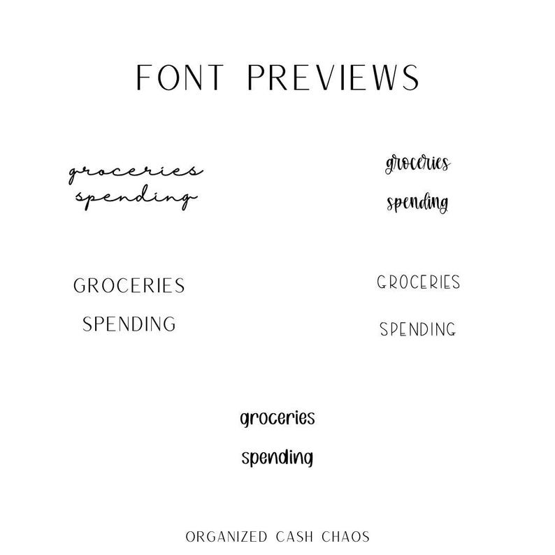 Personalized Matte Vellum A7 Cash Envelopes | Customizable Font + Labels/Categories | Cash Budgeting Wallet Size Cash Envelopes image 4
