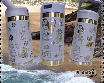 Moana Engraved Yeti Tumbler, Disney Stainless Steel Flip Straw Tumbler