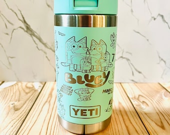 Bluey Engraved Yeti Cup, Kids Stainless Steel Tumbler
