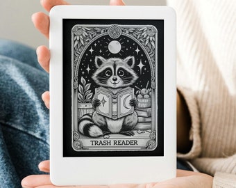 Trash Reader Raccoon Tarot Kindle Lock Screen (Epub File)
