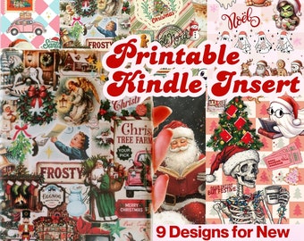 Christmas Kindle Paperwhite Insert Bundle, Holiday Designs (Digital Download)