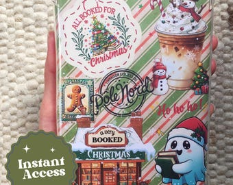 Christmas Kindle Insert for Clear Case, Holiday Theme (PDF Pattern)