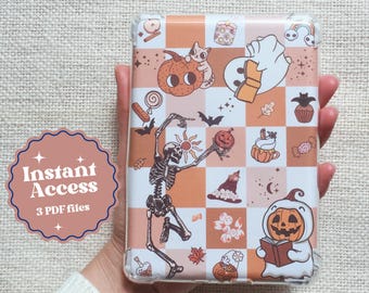 Spooky Checkered Kindle Case Insert, Fall Theme (PDF Files)