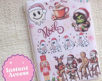 Holiday Kindle Case Insert, Winter Bookish Design (PDF Pattern)