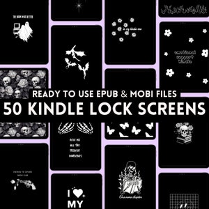 Kindle Lock Screens 50 Ready made MOBI & EPUB files Digital Download Customize your Kindle Wallpaper Full Screen lockscreens