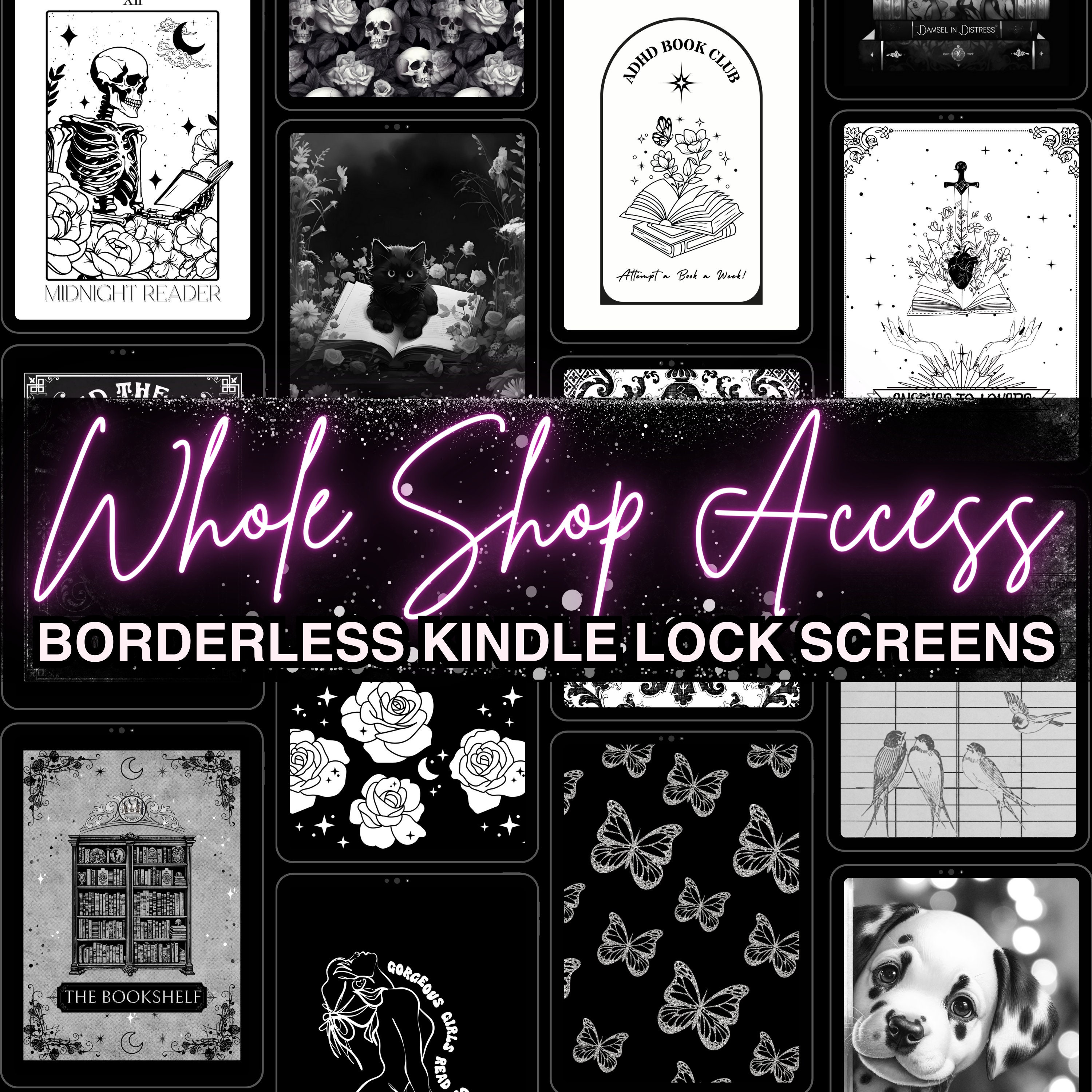 Kindle Lock Screens, Whole Shop Access All Ready Made Full Screen Epub files, Kindle Wallpaper, Borderless Lockscreen, No Borders Homescreen