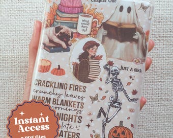 Retro Fall Kindle Case Insert: Spooky Season Design (PDF Files)