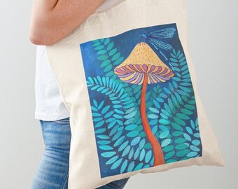 Draagtas met paddestoelprint