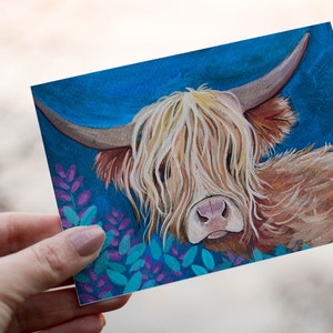 Biglietto di auguri con mucca delle Highlands