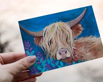 Wenskaart Highland Cow