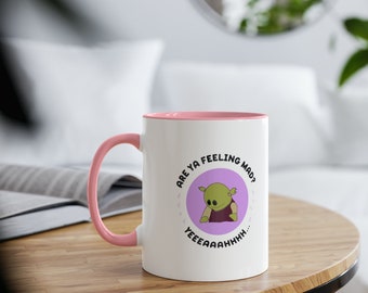 Nanalan Mona Are you feeling mad? Feeling kinda sad? Double Side + Two-Tone Coffee Mugs, 11oz Viral Meme Mug Gifts for her Valentines