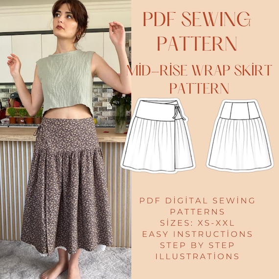 Reversible Wrap Skirt / Sizes XS- XXL/ PDF Sewing Pattern - Etsy