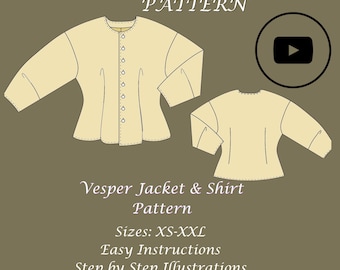Vesper Jacke & Shirt Schnittmuster | Gothic Style (Digital PDF, XS-XXL)
