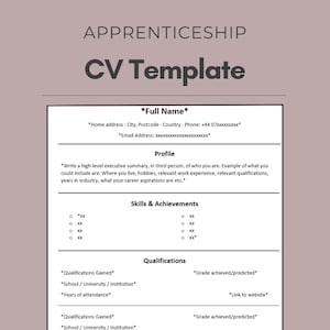 Apprenticeship CV Template
