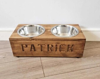 Raised Dog Bowl Stand | Dog Feeder | Hand Crafted | Wooden | Rustic | Small Dog Feeder