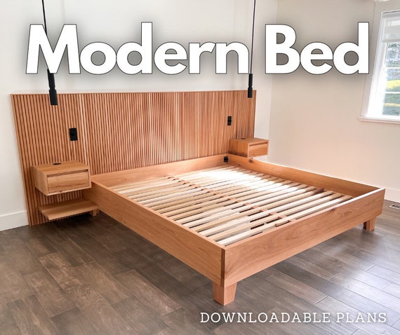 Modern Luxury Bed Build Plans King Size Etsy