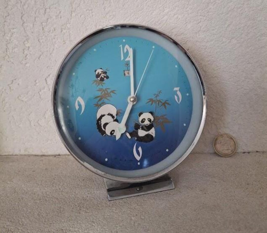Hand Clock Panda Animated Little Panda Decoration Manual Alarm Clock - Etsy