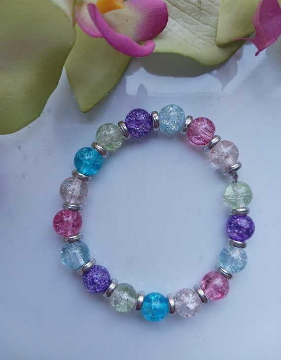 GLASS BEAD BRACELET TEAL GLASS BEAD BRACELET TEAL