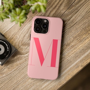 Gepersonaliseerde telefoonhoesje met initialen | Monogramletter en kleurkeuze | iPhone 16 15 14 13 Pro Max Samsung S24 Ultra-beschermende aangepaste hoes
