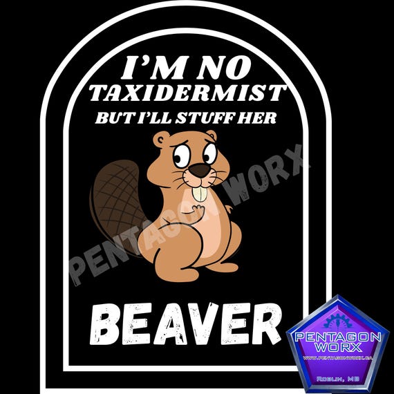 Funny Beaver PNG: Adult Humor Graphic for T-Shirts, Hats (Digital Download)