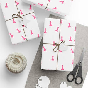 Papel de regalo para adultos, papel de regalo con diseño de pene divertido, regalo de broma con pene para adultos, artículos para despedidas de soltera picantes, rollo de papel de regalo subido de tono