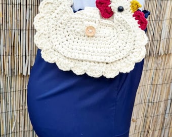 Crochet Chicken Belt Bag purse pattern only pdf US terms