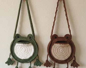 Large Frog Bag Crochet Pattern – Cute Kawaii Toad Shoulder Bag – PDF Digital Download – Fun Animal Purse Pattern