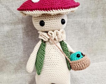 Toad the Mushroom Doll Crochet Pattern digital download low Sew