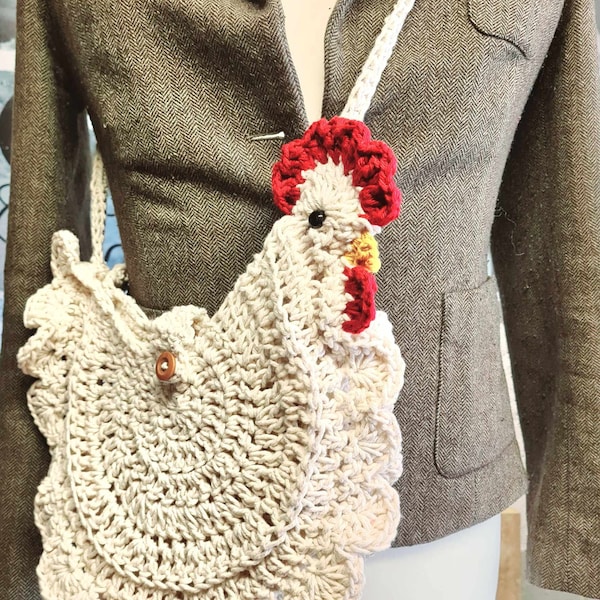 crochet chicken bag pattern only U.S terms