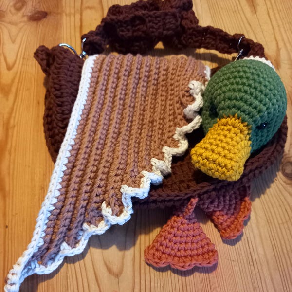 Crochet Duck  Bag Pattern PDF – DIY Animal Purse Instructions – US Terms