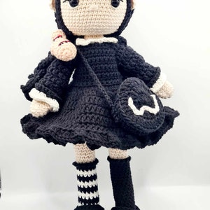 Wednesday Addams doll crochet pattern only U.S terms English image 2