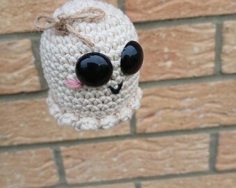 Crochet Ghost Keychain Pattern | Halloween Ghost Keyring Crochet Pattern | Cute Spooky Amigurumi | Mini Ghost PDF Pattern | US Terms