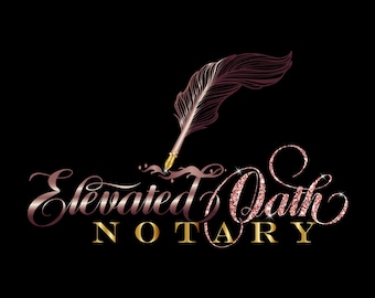 Elegant Feather Logo: Tax, Notary, & Business Branding