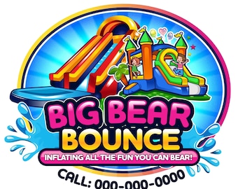 Bounce House Logo: Inflatable Rental Business Design