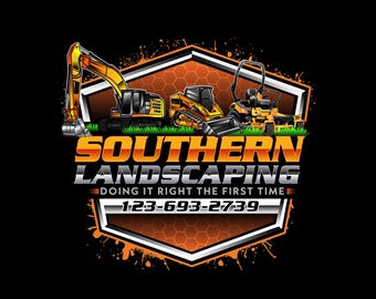 Custom Construction Logo Design | Land Management Logo | Heavy Equipment Excavator