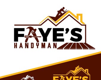 Custom Handyman Services Logo: Roofing, Construction Vector Design