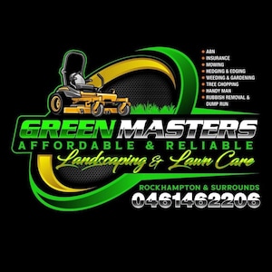 Lawn mower logo design in metallic grey and green colors — editable landscaping logo for lawn maintenance and yard care businesses, includes transparent PNG files