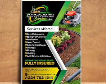 Lawn Care Flyer Template: Custom Business Branding (PDF, JPG)