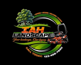 Custom Lawn Care Logo Design, Professional Landscaping Business Branding & Yard Service