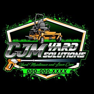 Modern Lawn Care logo Ideas Pressure washing Logo landscape logo with zero turn lawn mower - Custom Lawn Service Logo Designs